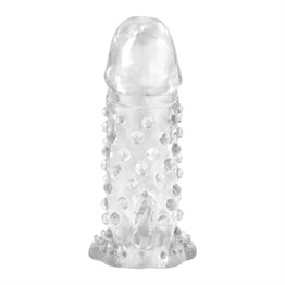 13,5 cm Klitoral Uyarıcılı Tırtıklı Penis Kılıfı