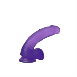17,5 cm Şeffaf Realistik Damarlı Vantuzlu Mor Dildo Penis