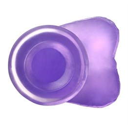17,5 cm Şeffaf Realistik Damarlı Vantuzlu Mor Dildo Penis