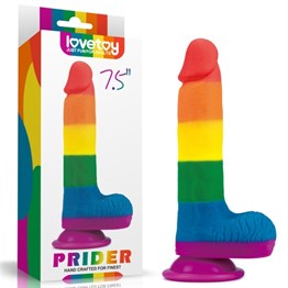 19,5 cm Belden Bağlamalı Renkli Realistik Vantuzlu Dildo Penis