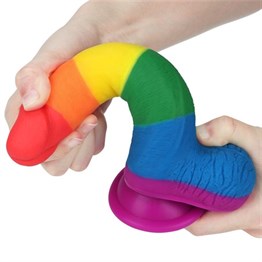 19,5 cm Renkli Realistik Vantuzlu Dildo Penis