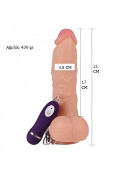 21 cm Gerçekçi Titreşimli Dildo Vibratör Penis - Adam