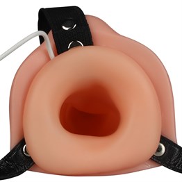 Belden Bağlamalı Titreşimli 12,5 cm İçi Boş İkili Çatal Strapon Penis