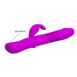 Usb Şarjlı 3 Yönlü Titreşimli Klitoris Uyarıcılı Tavşan Vibratör